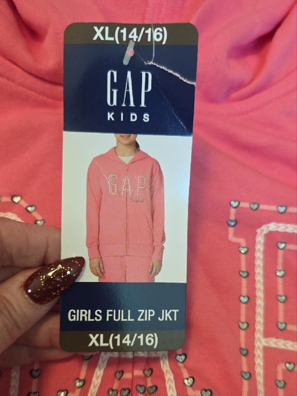 NEW wt TAGs! GAP Bubblegum pink hoody - Picture 5 of 5